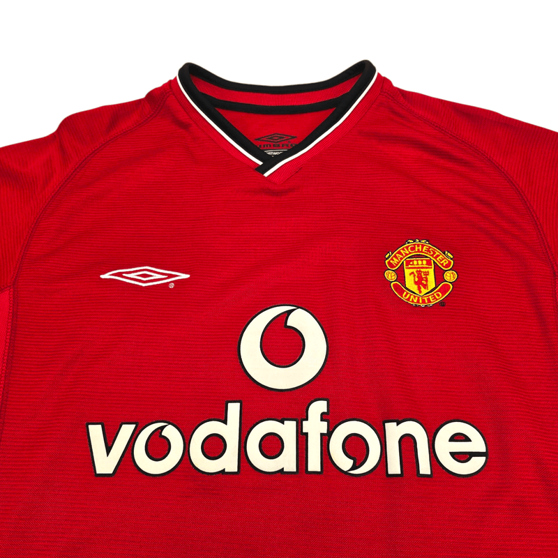 2000/02 Manchester United Home Football Shirt (L) Umbro #7 Beckham - Football Finery - FF301015