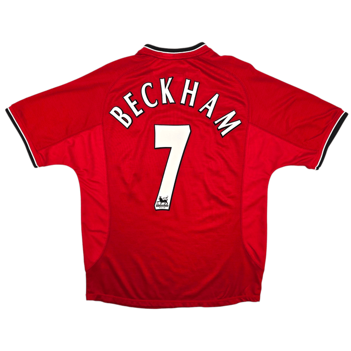 2000/02 Manchester United Home Football Shirt (L) Umbro #7 Beckham - Football Finery - FF301015