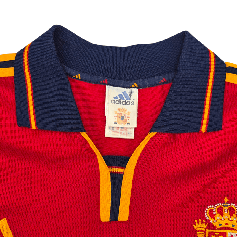 2000/02 Spain Home Football Shirt (L) Adidas 16 Mendieta - Football Finery - FF302882