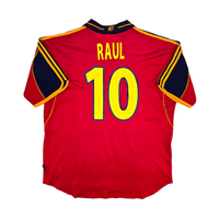 2000/02 Spain Home Football Shirt (XL) Adidas 10 Raul - Football Finery - FF302623