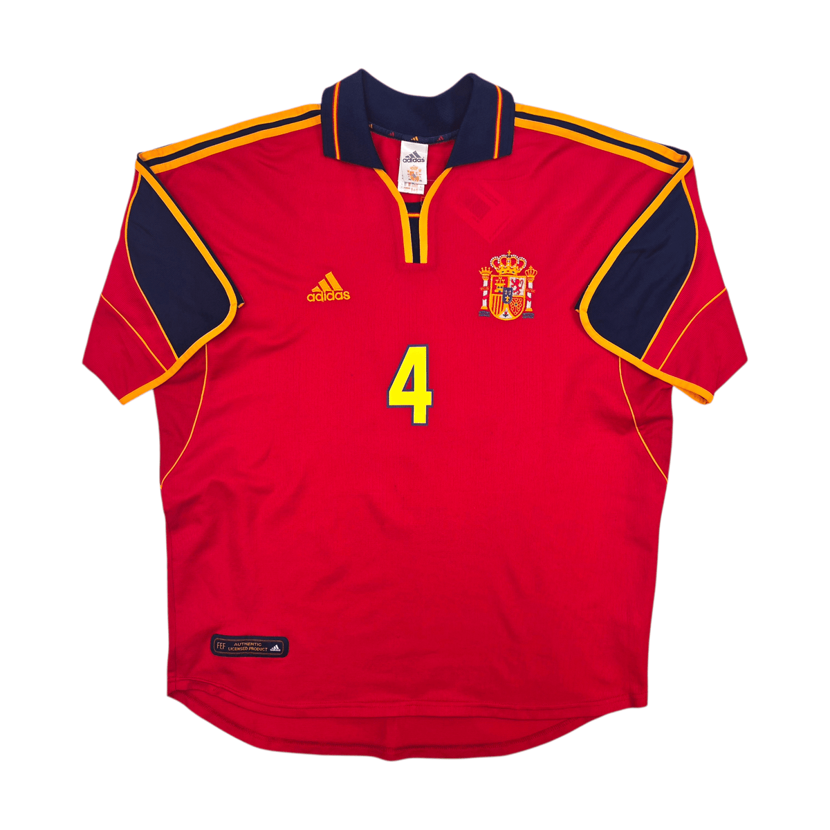 2000/02 Spain Home Football Shirt (XL) Adidas 4 Guardiola - Football Finery - FF303662