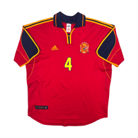 2000/02 Spain Home Football Shirt (XL) Adidas 4 Guardiola - Football Finery - FF303662