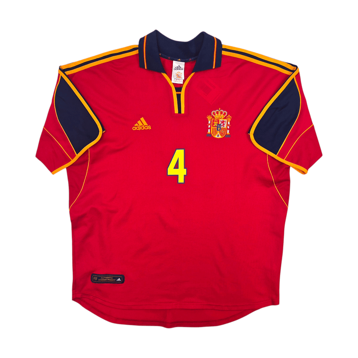 2000/02 Spain Home Football Shirt (XL) Adidas 4 Guardiola - Football Finery - FF303662