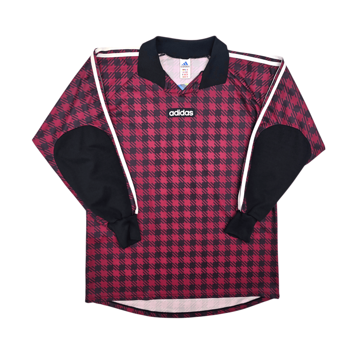 2000s Template Goal Keeper Football Shirt (L) Adidas 1 (Red/Black) - Football Finery - FF302596