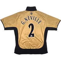 2001/02 Manchester United Away Football Shirt (2XL) Umbro 2 G.Neville | 7 Beckham - Football Finery - FF301856