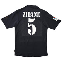 2001/02 Real Madrid Away Football Shirt (M) Adidas 5 Zidane (Centenary) - Football Finery - FF304779