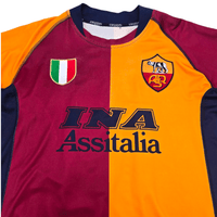 2001/02 Roma Home Football Shirt (S) Kappa 10 Totti (European) - Football Finery - FF301683