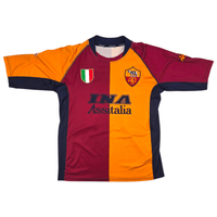 2001/02 Roma Home Football Shirt (S) Kappa 10 Totti (European) - Football Finery - FF301683