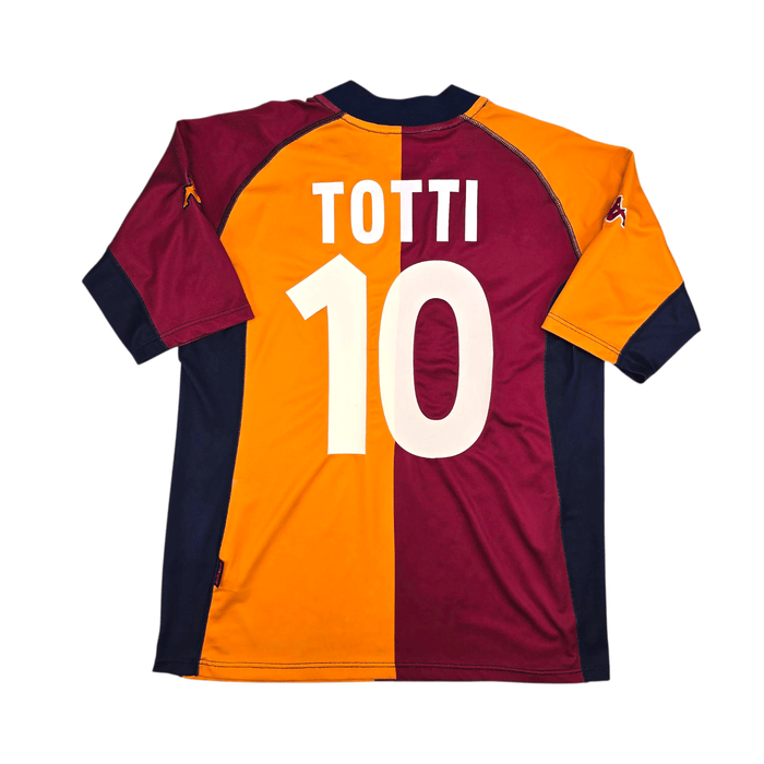 2001/02 Roma Home Football Shirt (S) Kappa 10 Totti (European) - Football Finery - FF301683