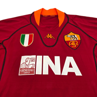 2001/02 Roma Home Football Shirt (XL) Kappa 20 Batistuta - Football Finery - FF303012