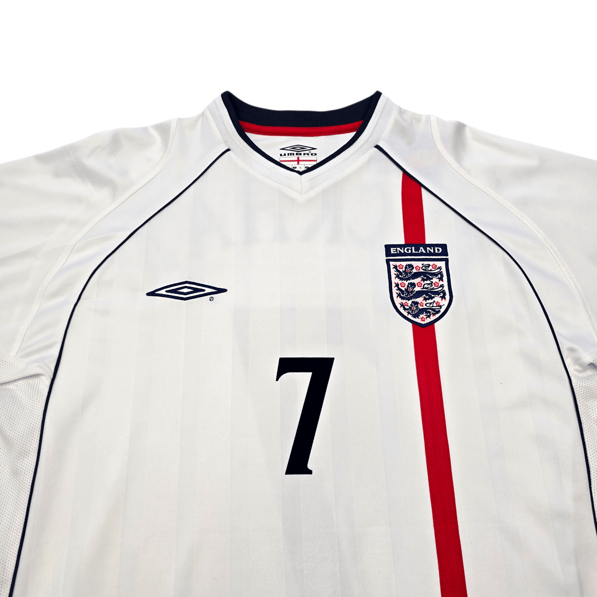 2001/03 England Home Football Shirt (L) Umbro 7 Beckham - Football Finery - FF302146