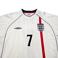 2001/03 England Home Football Shirt (L) Umbro 7 Beckham - Football Finery - FF302146