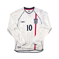 2001/03 England Home Football Shirt (M) Umbro 10 Owen - Football Finery - FF303491