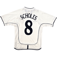 2001/03 England Home Football Shirt (S) Umbro 8 Scholes - Football Finery - FF303414