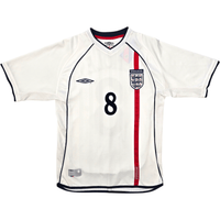 2001/03 England Home Football Shirt (S) Umbro 8 Scholes - Football Finery - FF303414