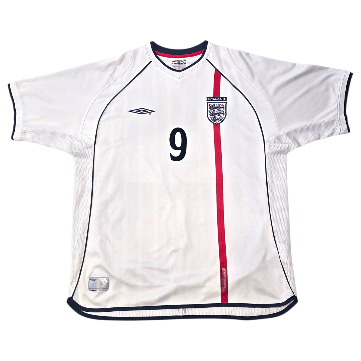 2001/03 England Home Football Shirt (XL) Umbro 9 Fowler - Football Finery - FF304210
