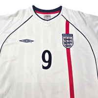 2001/03 England Home Football Shirt (XL) Umbro 9 Fowler - Football Finery - FF304210