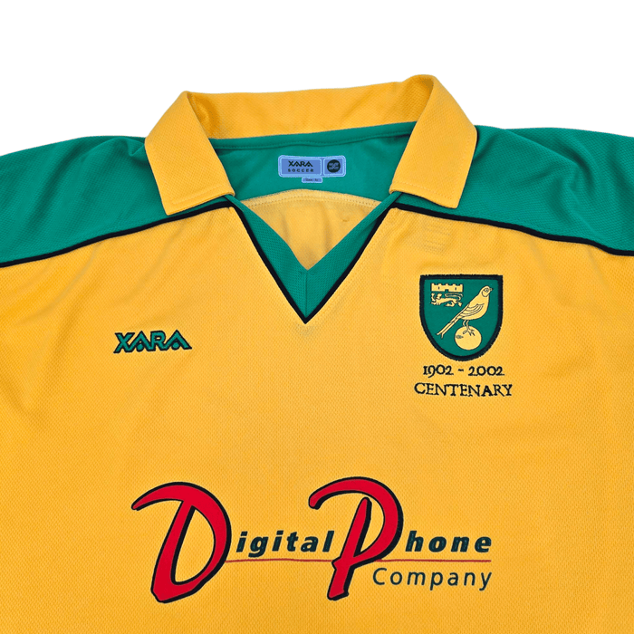 2001/03 Norwich City Home Football Shirt (XL) Xara (Centenary) - Football Finery - FF300683