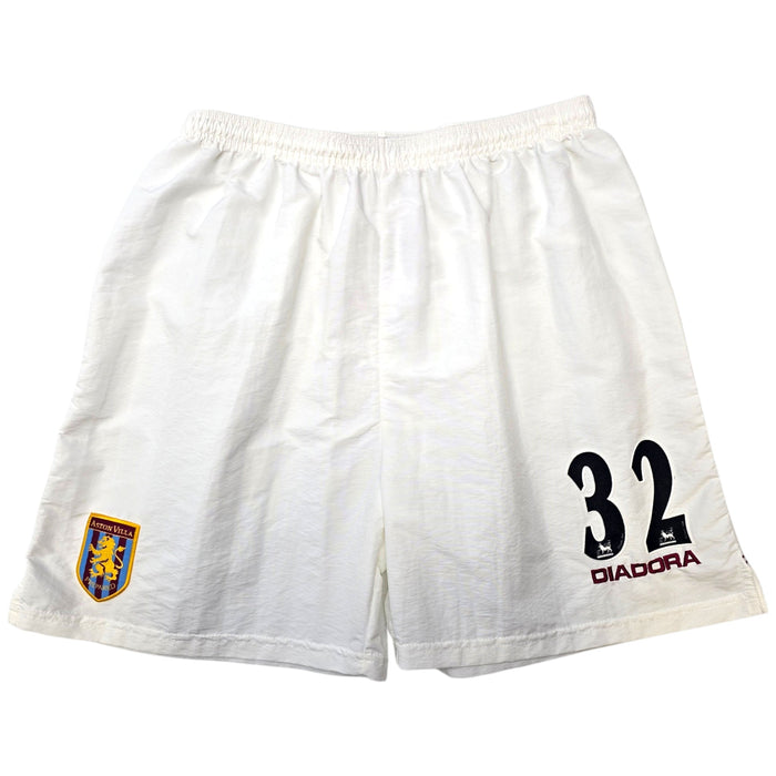 2002/03 Aston Villa Football Shorts (L) Diadora | Away (32 Luke Moore) - Football Finery - SS10034