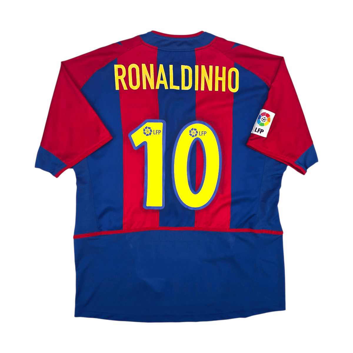 2002/03 Barcelona Home Football Shirt (L) Nike 10 Ronaldinho - Football Finery - FF302693