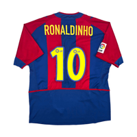 2002/03 Barcelona Home Football Shirt (L) Nike 10 Ronaldinho - Football Finery - FF302693