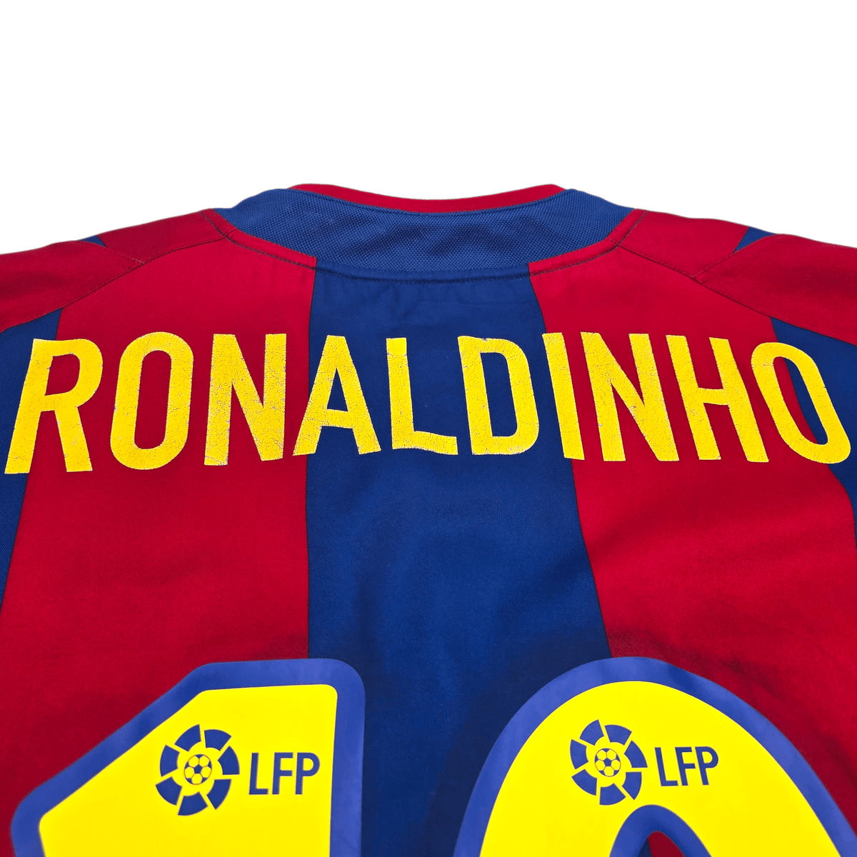 2002/03 Barcelona Home Football Shirt (L) Nike 10 Ronaldinho - Football Finery - FF302693