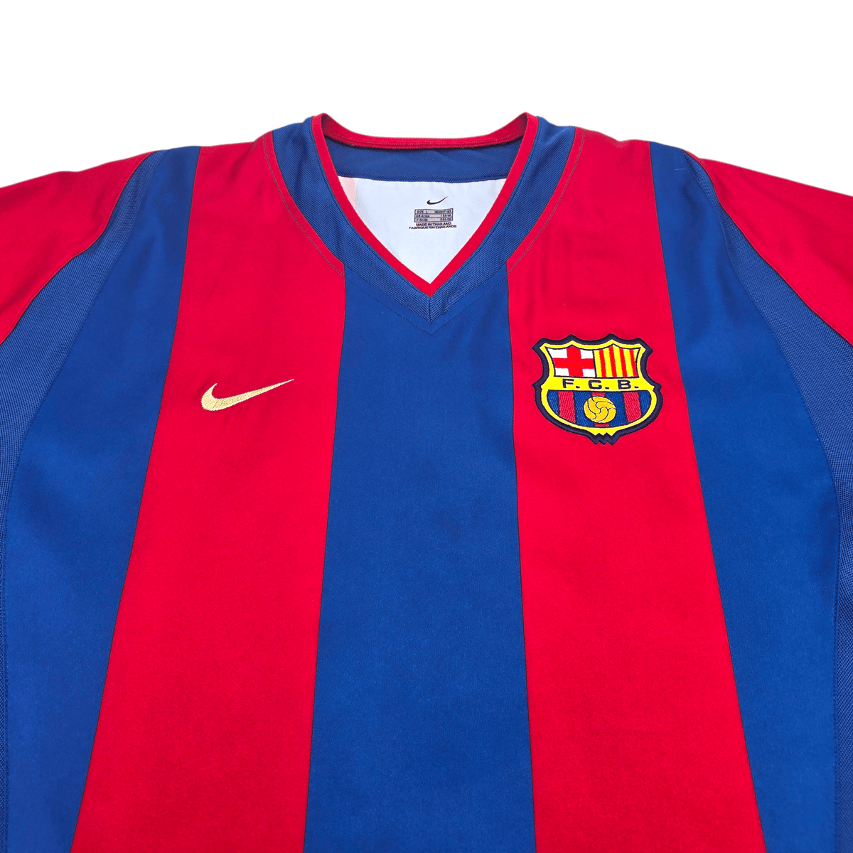 2002/03 Barcelona Home Football Shirt (L) Nike 10 Ronaldinho - Football Finery - FF302693