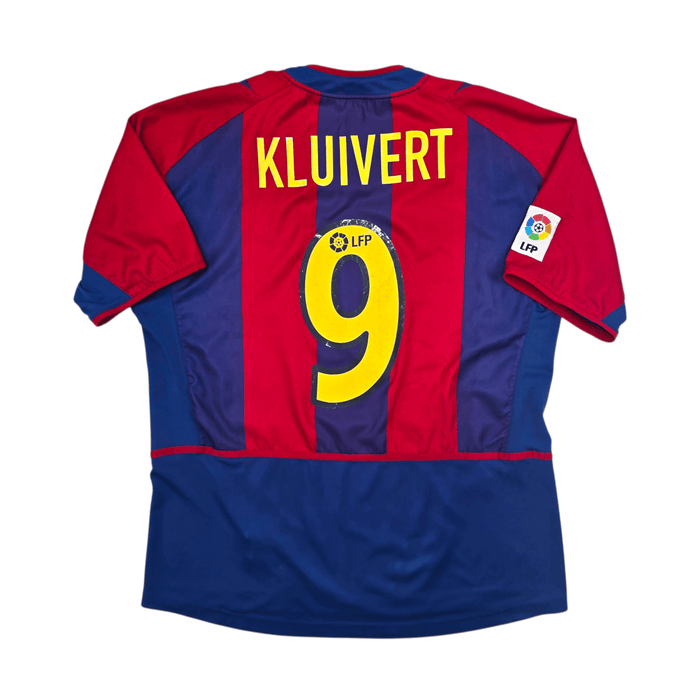 2002/03 Barcelona Home Football Shirt (L) Nike 9 Kluivert - Football Finery - FF303646