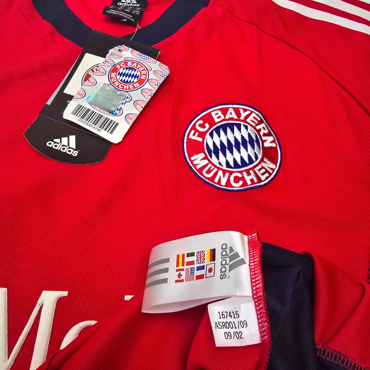 2002/03 Bayern Munich European Football Shirt (XL) Adidas 11 Ze Roberto (BNWTs) - Football Finery - FF304913