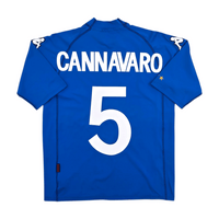2002/03 Italy Home Football Shirt (L) Kappa 5 Cannavaro - Football Finery - FF304462
