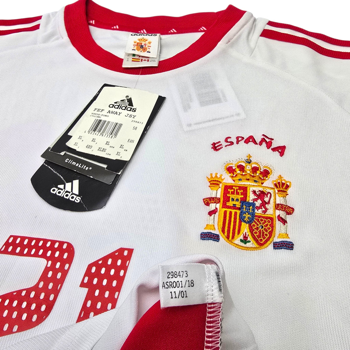 2002/03 Spain Away Football Shirt (XL) Adidas 21 Luis Enrique (BNWTs) - Football Finery - FF306692