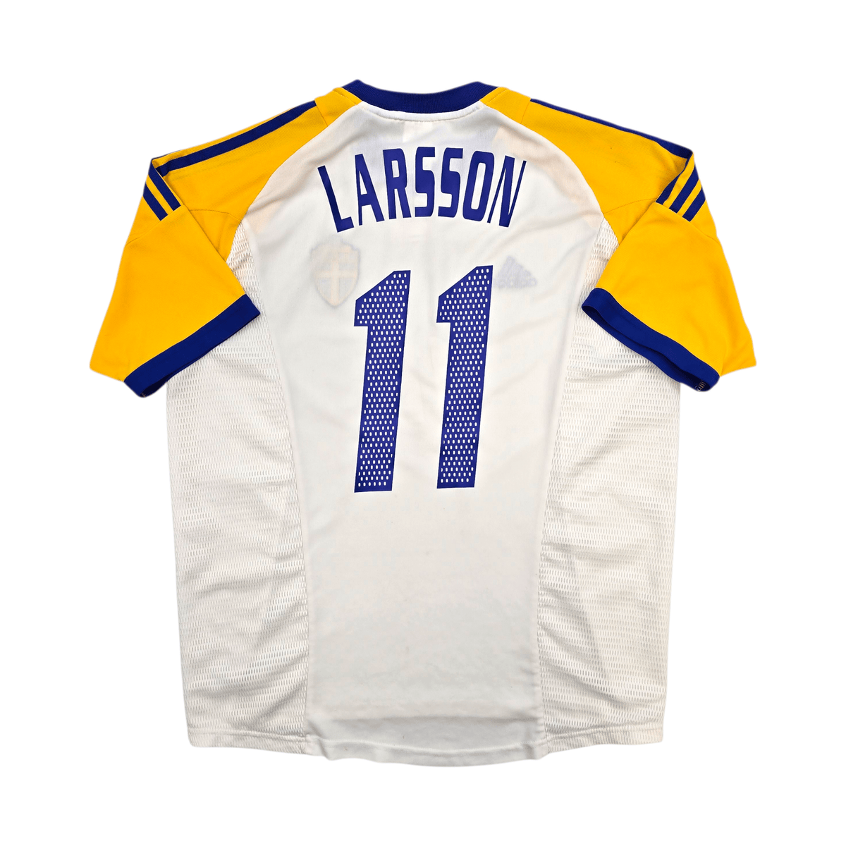 2002/03 Sweden Away Football Shirt (L) Adidas 11 Larsson - Football Finery - FF303660