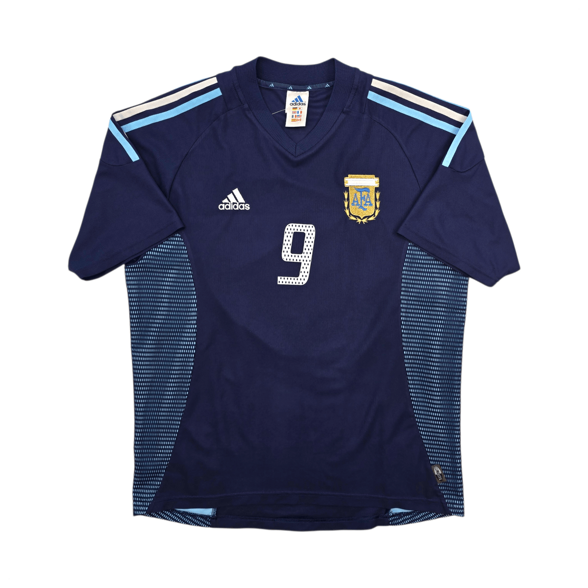 2002/04 Argentina Away Football Shirt (M) Adidas 9 Batistuta - Football Finery - FF303921