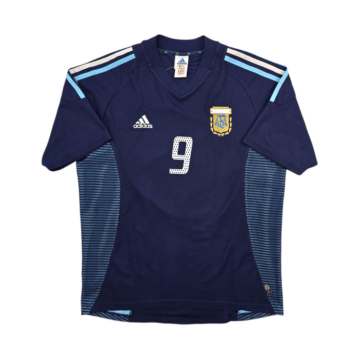 2002/04 Argentina Away Football Shirt (M) Adidas 9 Batistuta - Football Finery - FF303921