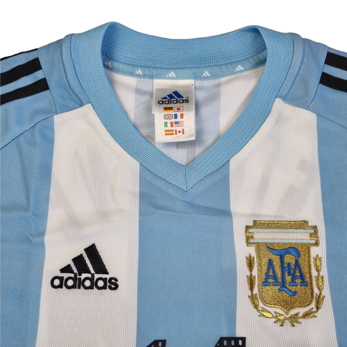 2002/04 Argentina Home Football Shirt (L) Adidas #14 Simeone - Football Finery - FF202798