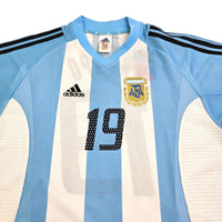 2002/04 Argentina Home Football Shirt (L) Adidas # 19 Crespo - Football Finery - FF202796