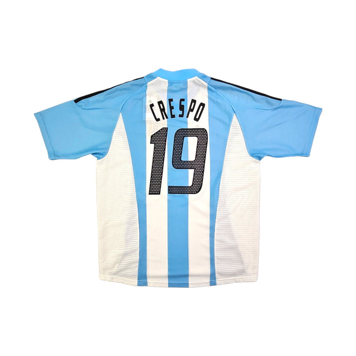 2002/04 Argentina Home Football Shirt (L) Adidas # 19 Crespo - Football Finery - FF202796