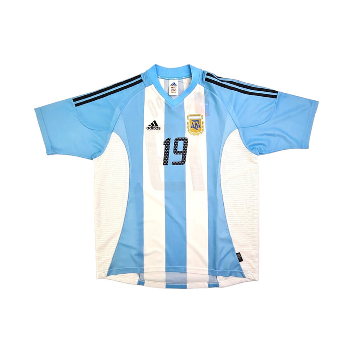 2002/04 Argentina Home Football Shirt (L) Adidas # 19 Crespo - Football Finery - FF202796