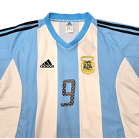 2002/04 Argentina Home Football Shirt (L) Adidas 9 Batistuta - Football Finery - FF303661