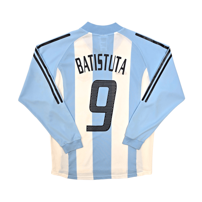 2002/04 Argentina Home Football Shirt (L) Adidas 9 Batistuta (Upgraded Template) - Football Finery - FF303917