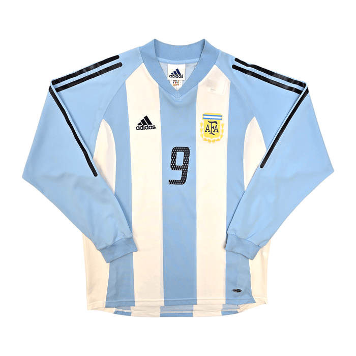 2002/04 Argentina Home Football Shirt (L) Adidas 9 Batistuta (Upgraded Template) - Football Finery - FF303917
