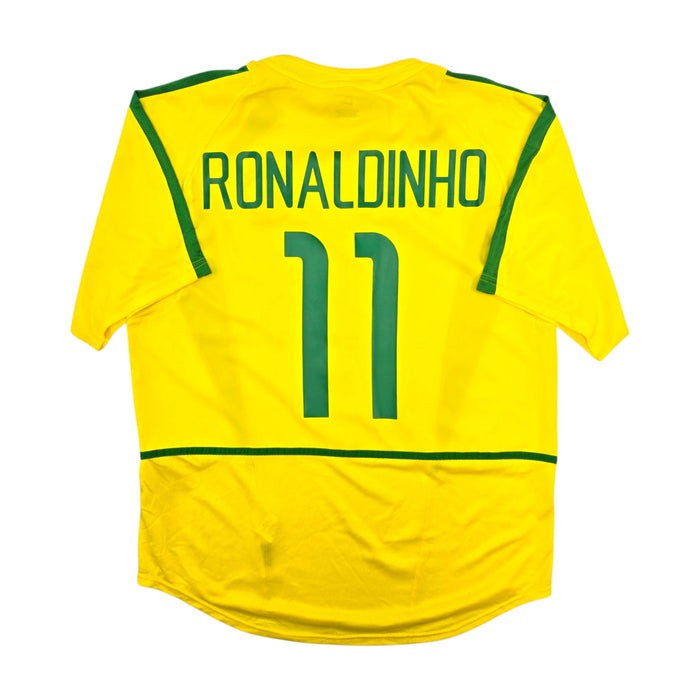 2002/04 Brazil Home Football Shirt (L) Nike 11 Ronaldinho - Football Finery - FF307013