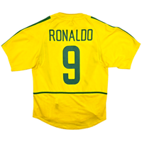 2002/04 Brazil Home Football Shirt (S) Nike 9 Ronaldo - Football Finery - FF304578