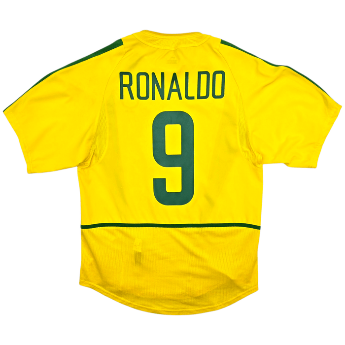 2002/04 Brazil Home Football Shirt (S) Nike 9 Ronaldo - Football Finery - FF304578