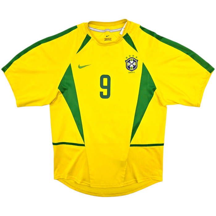 2002/04 Brazil Home Football Shirt (S) Nike 9 Ronaldo - Football Finery - FF304578