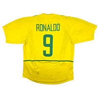 2002/04 Brazil Home Football Shirt (XL) Nike #9 Ronaldo - Football Finery - FF300705
