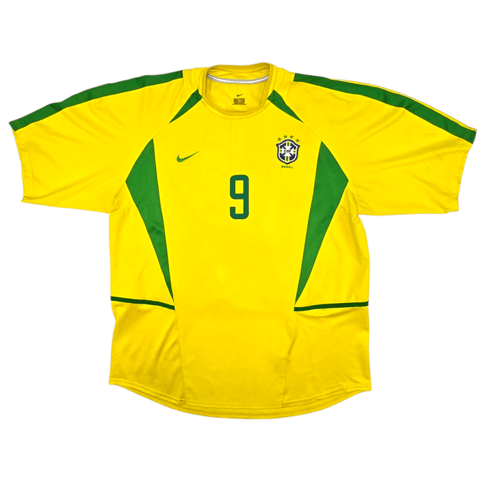 2002/04 Brazil Home Football Shirt (XL) Nike #9 Ronaldo - Football Finery - FF300705