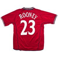 2002/04 England Away Football Shirt (L) Umbro 23 Rooney - Football Finery - FF303044