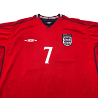 2002/04 England Away Football Shirt (L) Umbro 7 Beckham - Football Finery - FF301928