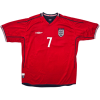 2002/04 England Away Football Shirt (L) Umbro 7 Beckham - Football Finery - FF301928